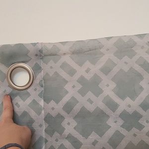 Sheer blue window curtains